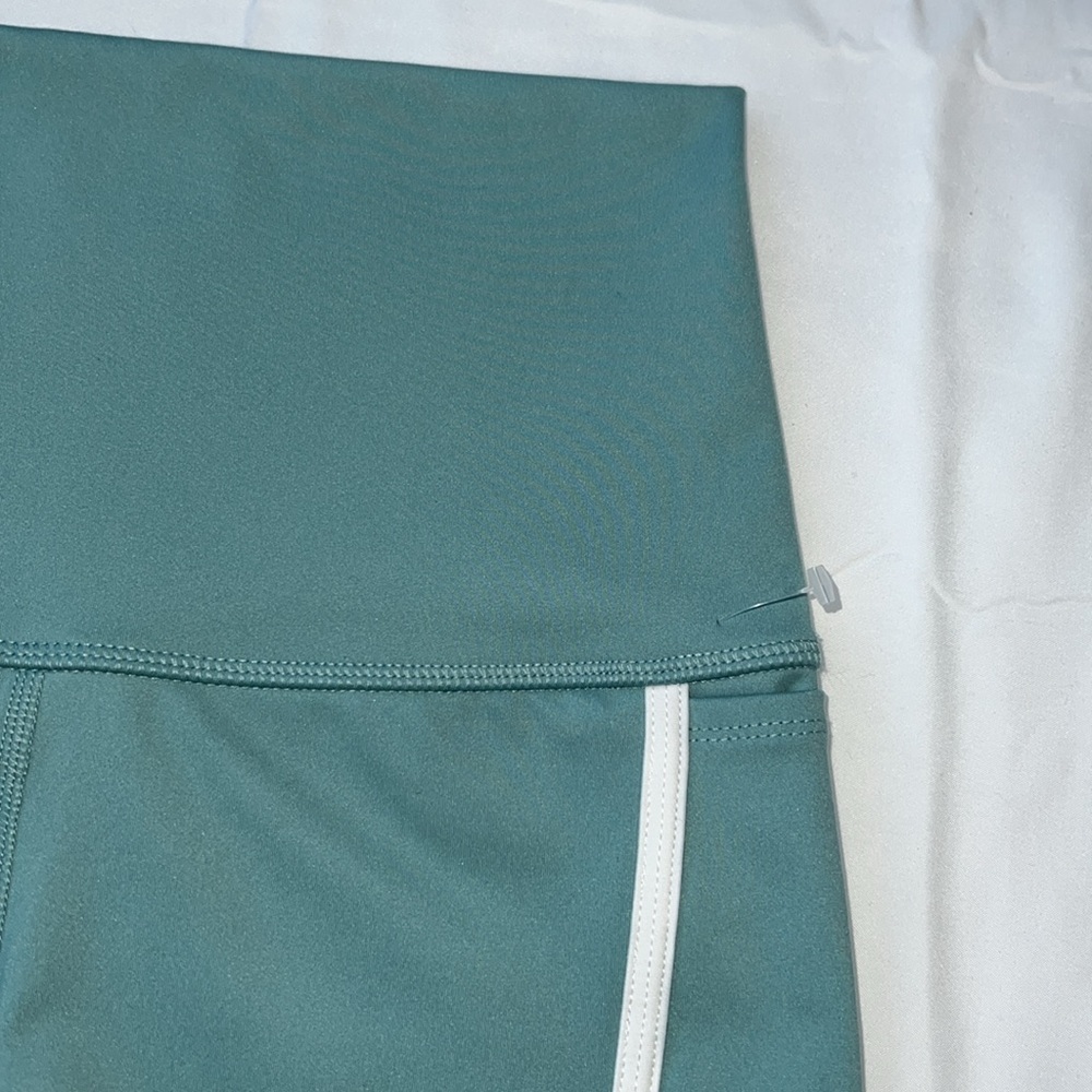 FP Movement by Free People Light Teal Athletic High-Waist Shorts with White Trim - Picture 6 of 11
